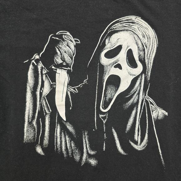 Scream Ghostface Shirt Large Black Short Sleeve Horro Movie Graphic Tee - Picture 2 of 7